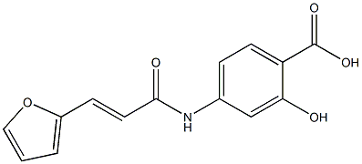 4-{[(2E)-3-(2-furyl)prop-2-enoyl]amino}-2-hydroxybenzoic acid 구조식 이미지