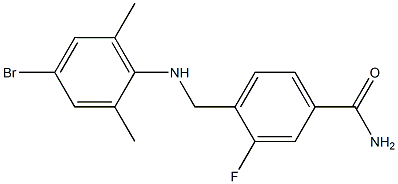 4-{[(4-bromo-2,6-dimethylphenyl)amino]methyl}-3-fluorobenzamide Structure