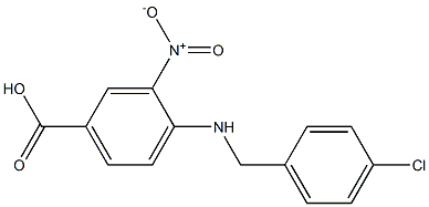 4-{[(4-chlorophenyl)methyl]amino}-3-nitrobenzoic acid 구조식 이미지