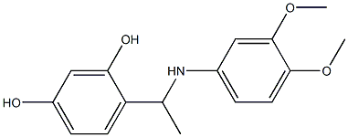 4-{1-[(3,4-dimethoxyphenyl)amino]ethyl}benzene-1,3-diol Structure