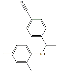 4-{1-[(4-fluoro-2-methylphenyl)amino]ethyl}benzonitrile Structure