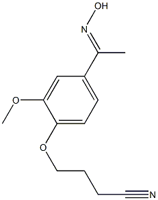 4-{4-[(1E)-N-hydroxyethanimidoyl]-2-methoxyphenoxy}butanenitrile Structure