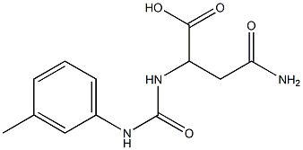 4-amino-2-({[(3-methylphenyl)amino]carbonyl}amino)-4-oxobutanoic acid Structure