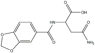 4-amino-2-[(1,3-benzodioxol-5-ylcarbonyl)amino]-4-oxobutanoic acid 구조식 이미지