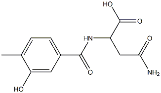 4-amino-2-[(3-hydroxy-4-methylbenzoyl)amino]-4-oxobutanoic acid 구조식 이미지