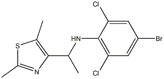 4-bromo-2,6-dichloro-N-[1-(2,5-dimethyl-1,3-thiazol-4-yl)ethyl]aniline Structure