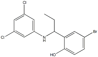 4-bromo-2-{1-[(3,5-dichlorophenyl)amino]propyl}phenol Structure