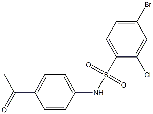 4-bromo-2-chloro-N-(4-acetylphenyl)benzene-1-sulfonamide 구조식 이미지