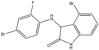4-bromo-3-[(4-bromo-2-fluorophenyl)amino]-2,3-dihydro-1H-indol-2-one 구조식 이미지