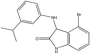 4-bromo-3-{[3-(propan-2-yl)phenyl]amino}-2,3-dihydro-1H-indol-2-one 구조식 이미지