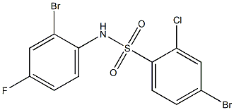 4-bromo-N-(2-bromo-4-fluorophenyl)-2-chlorobenzene-1-sulfonamide 구조식 이미지