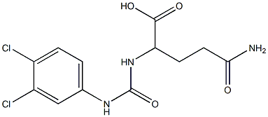 4-carbamoyl-2-{[(3,4-dichlorophenyl)carbamoyl]amino}butanoic acid Structure