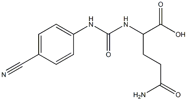 4-carbamoyl-2-{[(4-cyanophenyl)carbamoyl]amino}butanoic acid Structure
