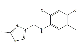 4-chloro-2-methoxy-5-methyl-N-[(2-methyl-1,3-thiazol-4-yl)methyl]aniline 구조식 이미지