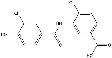 4-chloro-3-[(3-chloro-4-hydroxybenzene)amido]benzoic acid Structure