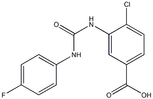 4-chloro-3-{[(4-fluorophenyl)carbamoyl]amino}benzoic acid 구조식 이미지