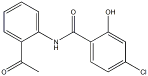 4-chloro-N-(2-acetylphenyl)-2-hydroxybenzamide 구조식 이미지