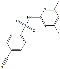 4-cyano-N-(4,6-dimethylpyrimidin-2-yl)benzene-1-sulfonamide Structure