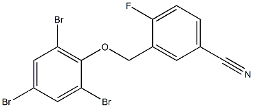 4-fluoro-3-(2,4,6-tribromophenoxymethyl)benzonitrile 구조식 이미지