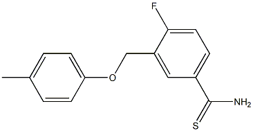 4-fluoro-3-(4-methylphenoxymethyl)benzene-1-carbothioamide Structure