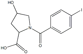 4-hydroxy-1-[(4-iodophenyl)carbonyl]pyrrolidine-2-carboxylic acid Structure