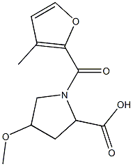 4-methoxy-1-(3-methyl-2-furoyl)pyrrolidine-2-carboxylic acid 구조식 이미지