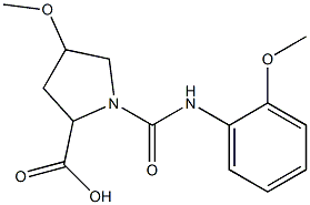 4-methoxy-1-{[(2-methoxyphenyl)amino]carbonyl}pyrrolidine-2-carboxylic acid Structure