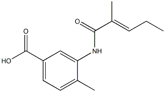 4-methyl-3-{[(2E)-2-methylpent-2-enoyl]amino}benzoic acid Structure