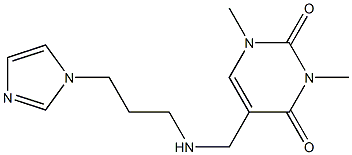 5-({[3-(1H-imidazol-1-yl)propyl]amino}methyl)-1,3-dimethyl-1,2,3,4-tetrahydropyrimidine-2,4-dione 구조식 이미지