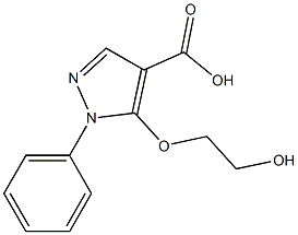 5-(2-hydroxyethoxy)-1-phenyl-1H-pyrazole-4-carboxylic acid 구조식 이미지