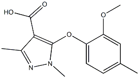 5-(2-methoxy-4-methylphenoxy)-1,3-dimethyl-1H-pyrazole-4-carboxylic acid 구조식 이미지