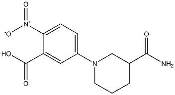 5-(3-carbamoylpiperidin-1-yl)-2-nitrobenzoic acid Structure