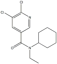 5,6-dichloro-N-cyclohexyl-N-ethylpyridine-3-carboxamide 구조식 이미지
