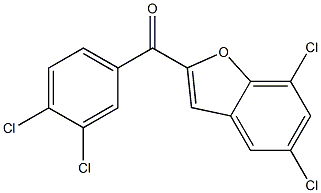 5,7-dichloro-2-[(3,4-dichlorophenyl)carbonyl]-1-benzofuran 구조식 이미지