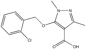 5-[(2-chlorophenyl)methoxy]-1,3-dimethyl-1H-pyrazole-4-carboxylic acid 구조식 이미지