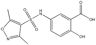 5-[(3,5-dimethyl-1,2-oxazole-4-)sulfonamido]-2-hydroxybenzoic acid Structure