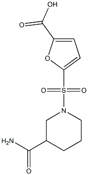 5-[(3-carbamoylpiperidine-1-)sulfonyl]furan-2-carboxylic acid 구조식 이미지