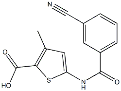 5-[(3-cyanobenzene)amido]-3-methylthiophene-2-carboxylic acid Structure