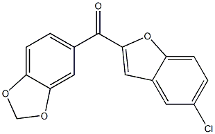 5-[(5-chloro-1-benzofuran-2-yl)carbonyl]-2H-1,3-benzodioxole 구조식 이미지