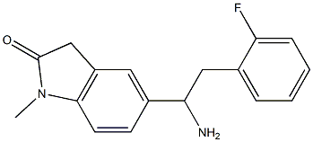 5-[1-amino-2-(2-fluorophenyl)ethyl]-1-methyl-2,3-dihydro-1H-indol-2-one 구조식 이미지