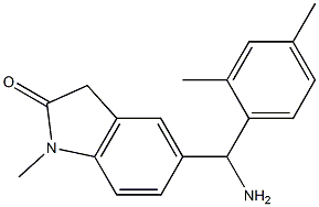 5-[amino(2,4-dimethylphenyl)methyl]-1-methyl-2,3-dihydro-1H-indol-2-one 구조식 이미지