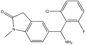 5-[amino(2-chloro-6-fluorophenyl)methyl]-1-methyl-2,3-dihydro-1H-indol-2-one Structure