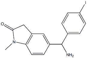 5-[amino(4-iodophenyl)methyl]-1-methyl-2,3-dihydro-1H-indol-2-one Structure