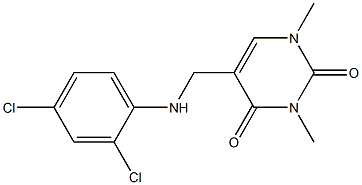 5-{[(2,4-dichlorophenyl)amino]methyl}-1,3-dimethyl-1,2,3,4-tetrahydropyrimidine-2,4-dione 구조식 이미지