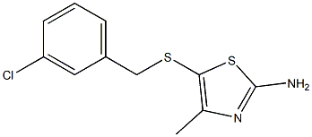 5-{[(3-chlorophenyl)methyl]sulfanyl}-4-methyl-1,3-thiazol-2-amine Structure