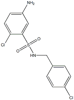 5-amino-2-chloro-N-[(4-chlorophenyl)methyl]benzene-1-sulfonamide 구조식 이미지