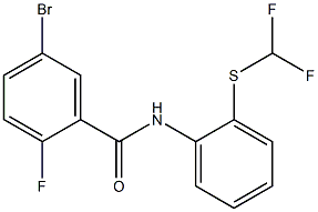 5-bromo-N-{2-[(difluoromethyl)sulfanyl]phenyl}-2-fluorobenzamide 구조식 이미지