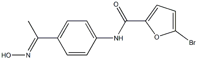 5-bromo-N-{4-[(1E)-N-hydroxyethanimidoyl]phenyl}-2-furamide 구조식 이미지
