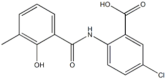 5-chloro-2-[(2-hydroxy-3-methylbenzene)amido]benzoic acid 구조식 이미지