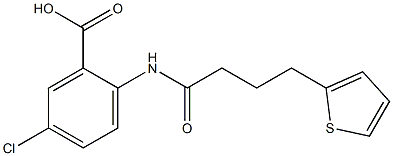 5-chloro-2-[4-(thiophen-2-yl)butanamido]benzoic acid Structure